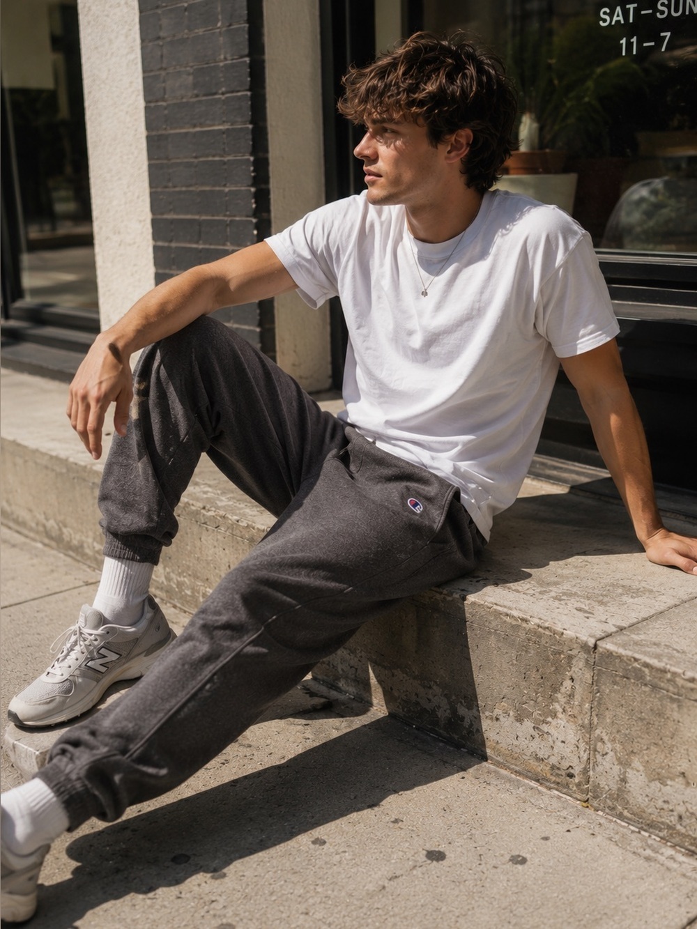 Champion Powerblend Fleece Joggers Gray S